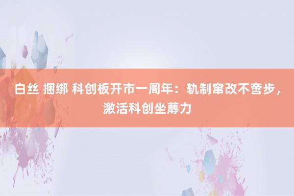 白丝 捆绑 科创板开市一周年：轨制窜改不啻步，激活科创坐蓐力