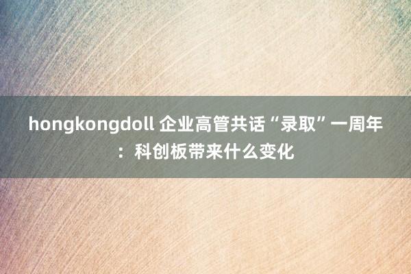 hongkongdoll 企业高管共话“录取”一周年：科创板带来什么变化