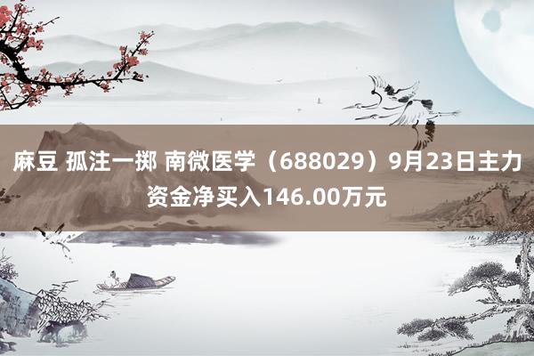 麻豆 孤注一掷 南微医学（688029）9月23日主力资金净买入146.00万元