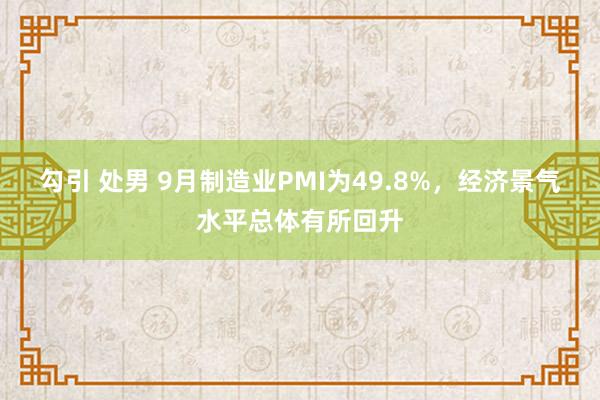 勾引 处男 9月制造业PMI为49.8%，经济景气水平总体有所回升