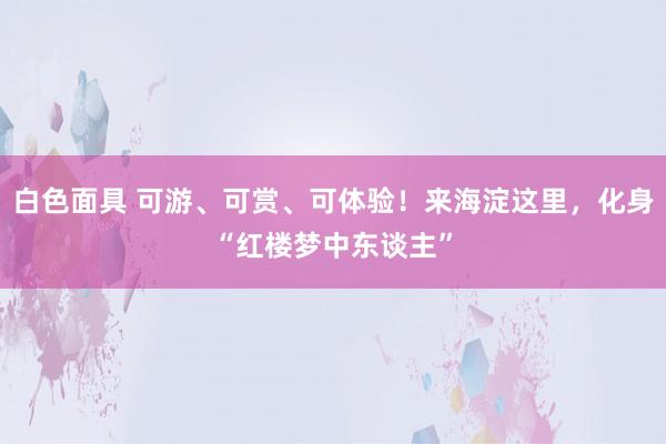 白色面具 可游、可赏、可体验！来海淀这里，化身“红楼梦中东谈主”