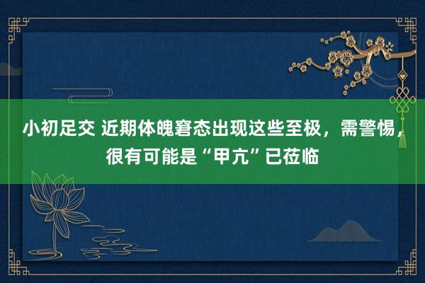 小初足交 近期体魄窘态出现这些至极，需警惕，很有可能是“甲亢”已莅临