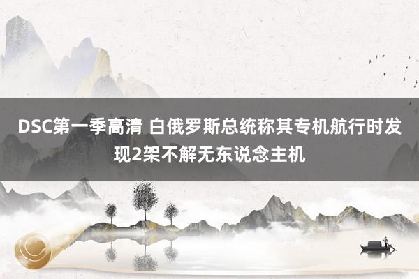 DSC第一季高清 白俄罗斯总统称其专机航行时发现2架不解无东说念主机