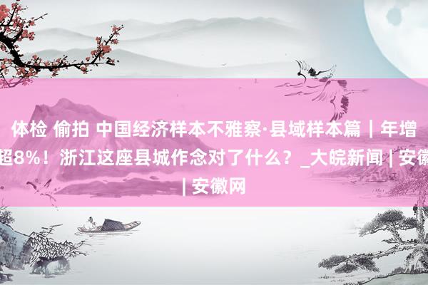 体检 偷拍 中国经济样本不雅察·县域样本篇｜年增长超8%！浙江这座县城作念对了什么？_大皖新闻 | 安徽网