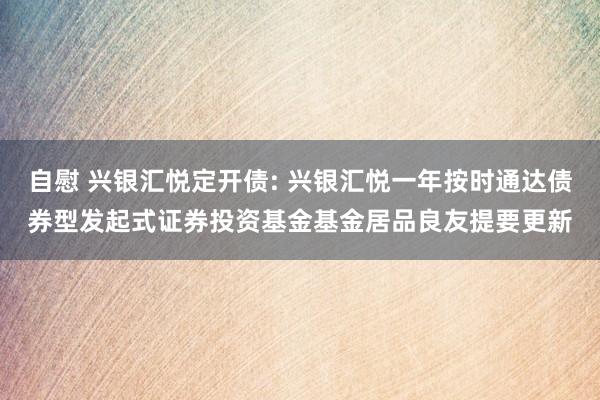 自慰 兴银汇悦定开债: 兴银汇悦一年按时通达债券型发起式证券投资基金基金居品良友提要更新