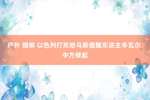 户外 捆绑 以色列打死哈马斯提醒东谈主辛瓦尔 中方修起