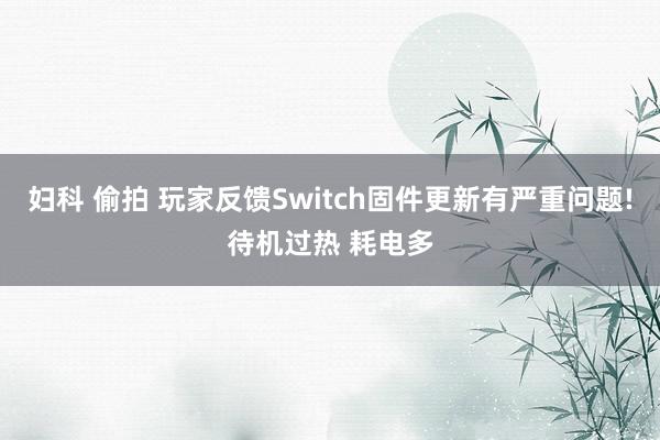 妇科 偷拍 玩家反馈Switch固件更新有严重问题!待机过热 耗电多