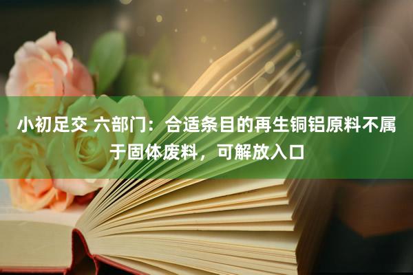 小初足交 六部门：合适条目的再生铜铝原料不属于固体废料，可解放入口