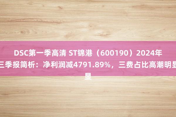 DSC第一季高清 ST锦港（600190）2024年三季报简析：净利润减4791.89%，三费占比高潮明显