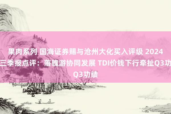 果肉系列 国海证券赐与沧州大化买入评级 2024年三季报点评：落魄游协同发展 TDI价钱下行牵扯Q3功绩