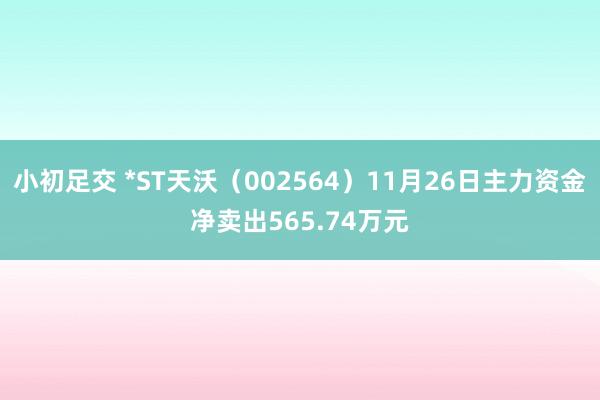 小初足交 *ST天沃（002564）11月26日主力资金净卖出565.74万元