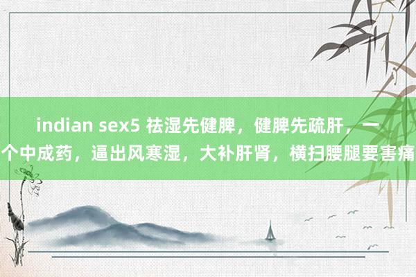 indian sex5 祛湿先健脾，健脾先疏肝，一个中成药，逼出风寒湿，大补肝肾，横扫腰腿要害痛