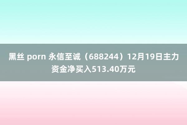 黑丝 porn 永信至诚（688244）12月19日主力资金净买入513.40万元