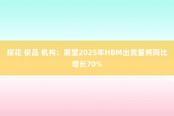 探花 极品 机构：展望2025年HBM出货量将同比增长70%