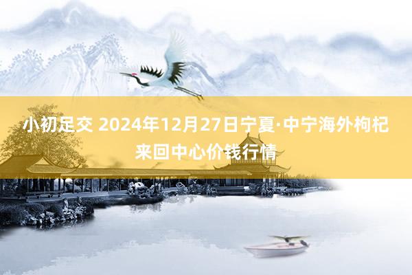 小初足交 2024年12月27日宁夏·中宁海外枸杞来回中心价钱行情