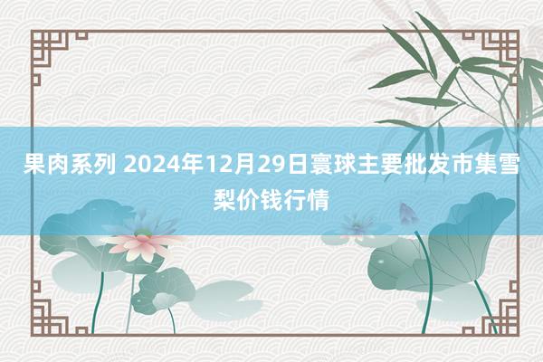 果肉系列 2024年12月29日寰球主要批发市集雪梨价钱行情