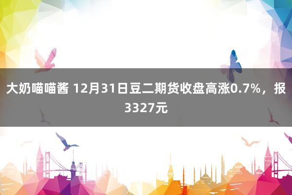 大奶喵喵酱 12月31日豆二期货收盘高涨0.7%，报3327元