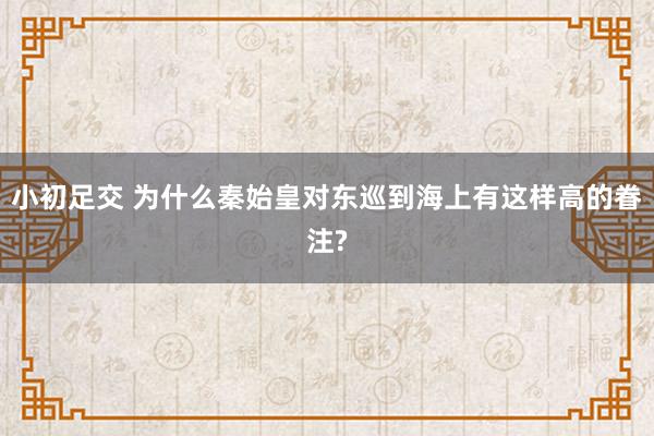 小初足交 为什么秦始皇对东巡到海上有这样高的眷注?